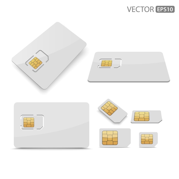 Premium Vector | Sim card on white background.