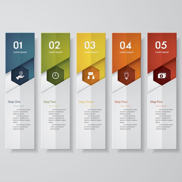 Simple 5 steps clean number banners template Premium Vector Simple 5 steps clean number banners template Premium Vector