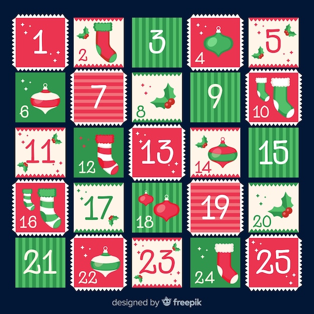 Free Vector Simple advent calendar