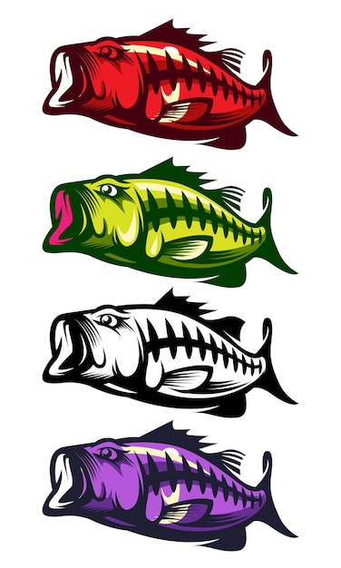 Download Simple bass fish vector illustration Vector | Premium Download