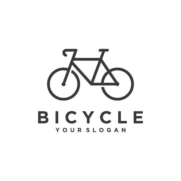 シンプルな自転車のロゴのテンプレート プレミアムベクター