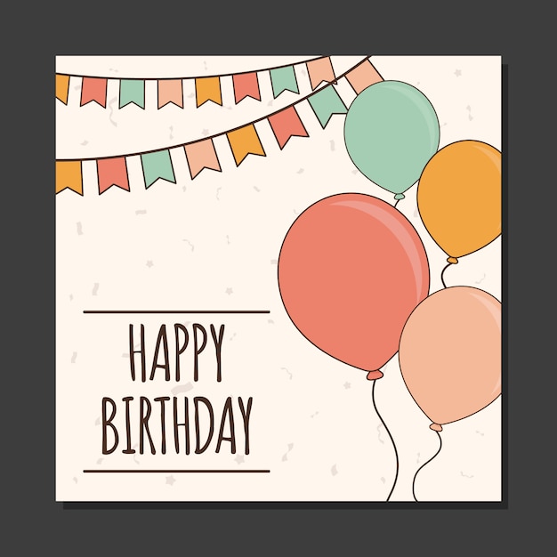 Premium Vector Simple birthday greeting card template