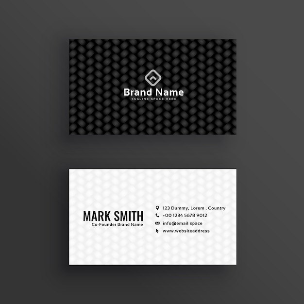 Simple black and white dark business card\
design