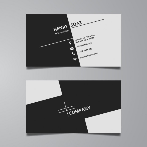 Free Vector Simple black and white business card template