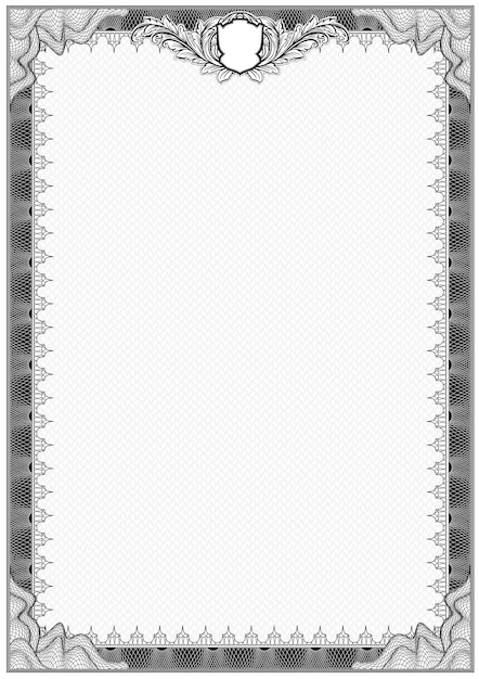 Download Simple black and white certificate frame border. Vector ...