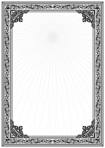 Download Simple black and white certificate frame border. Vector ...