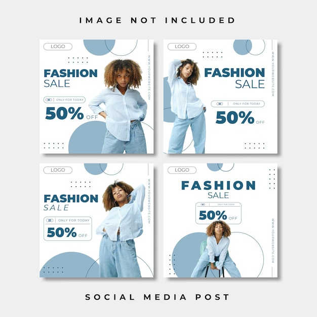 Premium Vector Simple Blue Geometric Social Media Post Design 9010