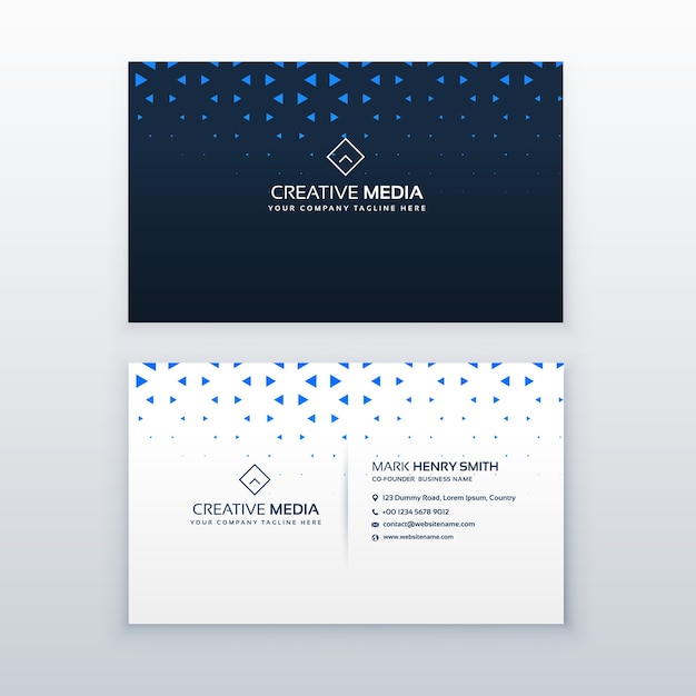 Simple business card design with triangle\
shapes
