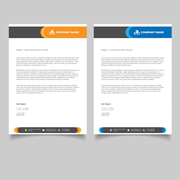 Simple business letterhead templates Premium Vector