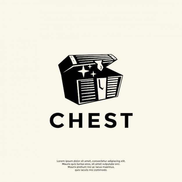 Simple chest logo template | Premium Vector