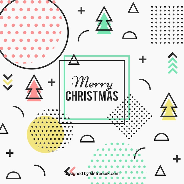 Download Free Vector Simple Christmas Background In Memphis Style PSD Mockup Templates