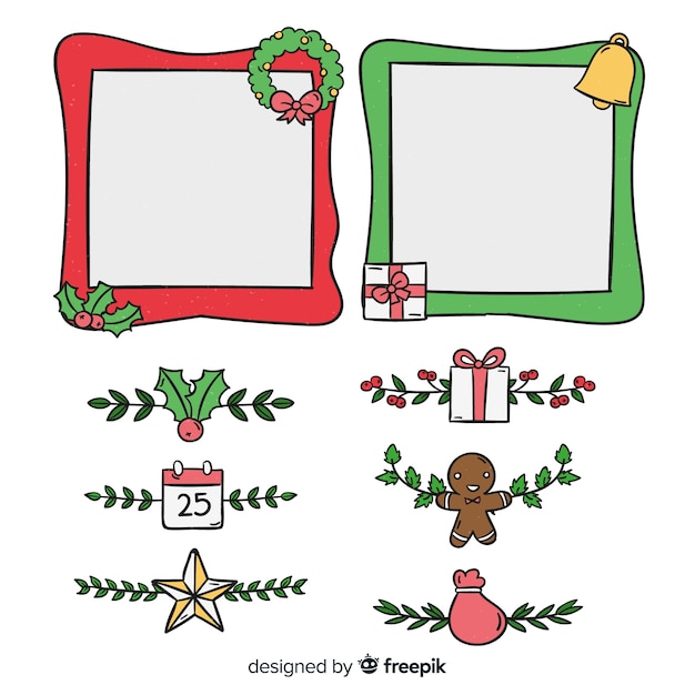Download Free Vector | Simple christmas frames and borders