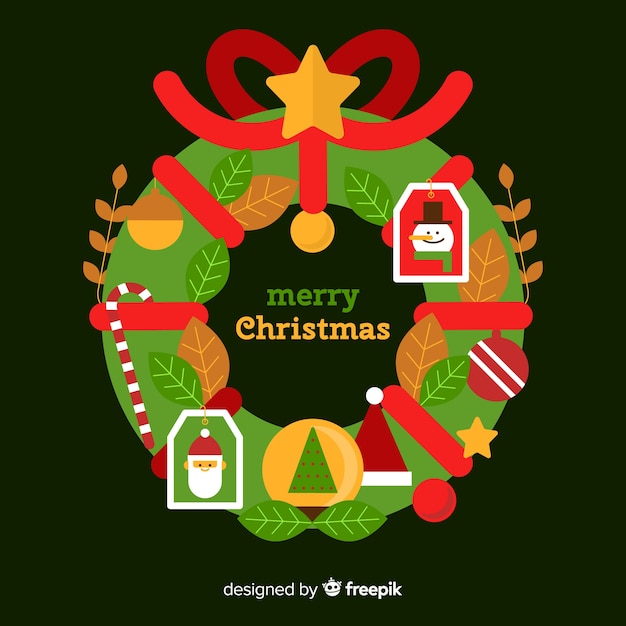 Download Simple christmas wreath background Vector | Free Download