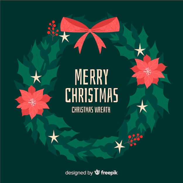 Download Simple christmas wreath | Free Vector