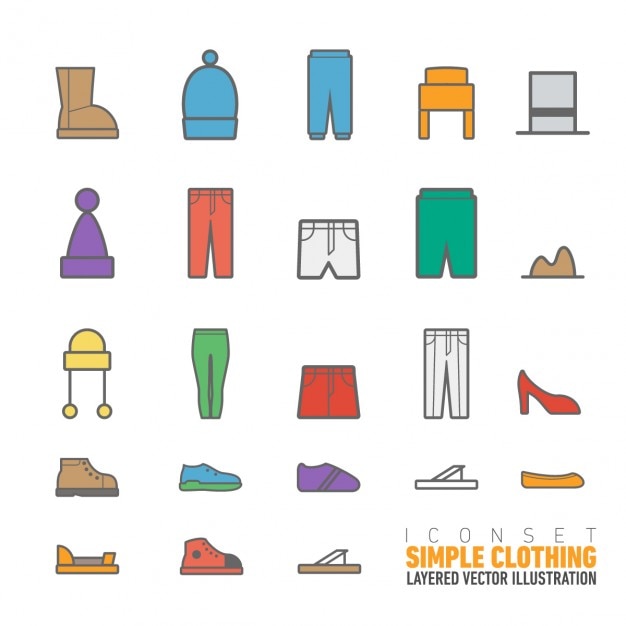 Download Free Vector | Simple clothing icons pack