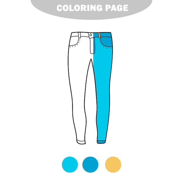 Premium Vector | Simple coloring page coloring book for children jeans