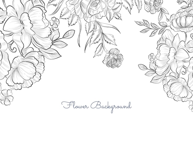 シンプルでエレガントな手描きの花の背景ベクトル 無料のベクター