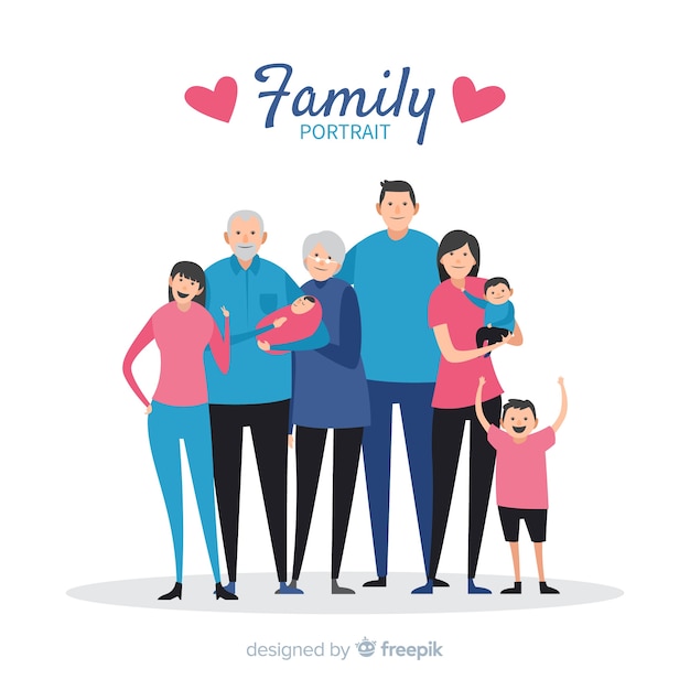 Download Simple family portrait | Free Vector