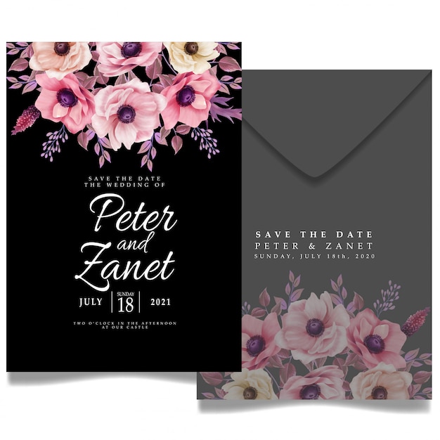 Download Simple floral digital wedding event invitation card ...
