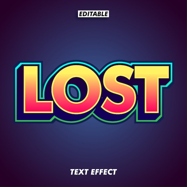 Simple game text effect with extrude effect Premium Vector