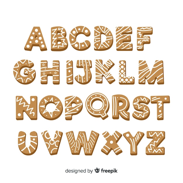 Free Vector | Simple gingerbread alphabet