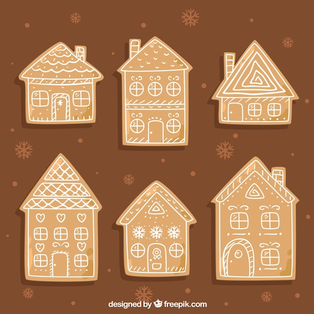 Free vector simple gingerbread houses
