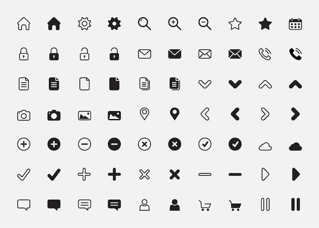 Simple icons set | Premium Vector