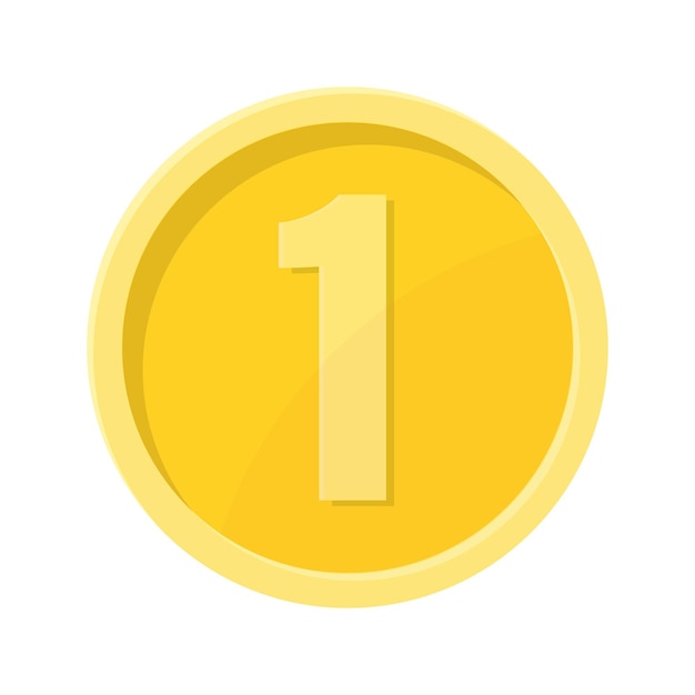 Premium Vector | Simple illustration of coin with number one concept of ...