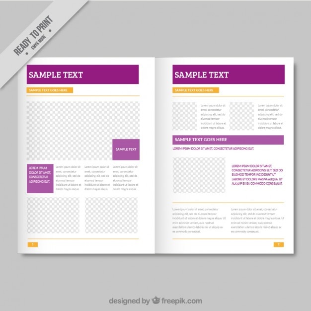 Free Vector | Simple magazine template with purple details