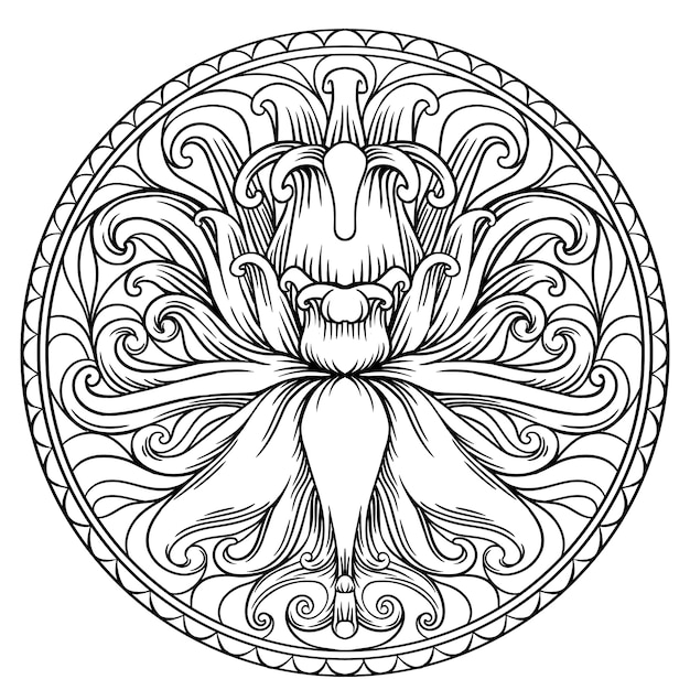 Download Simple mandala shape for coloring. vector mandala. floral ...
