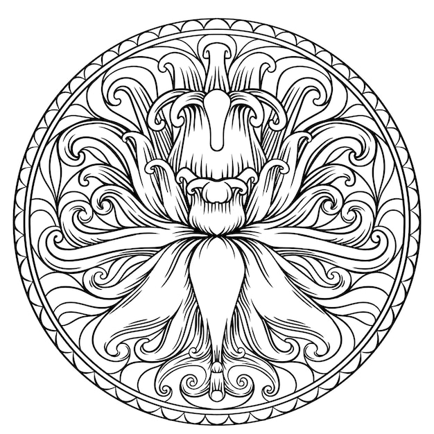 Simple mandala shape for coloring. vector mandala. floral ...