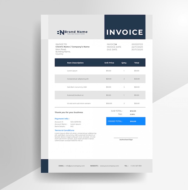 premium-vector-simple-minimalist-business-invoice-letterhead-template