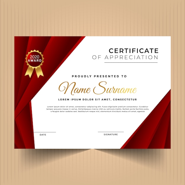 Simple Modern Certificate Design Template Premium Vector