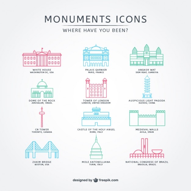 Simple monuments icons