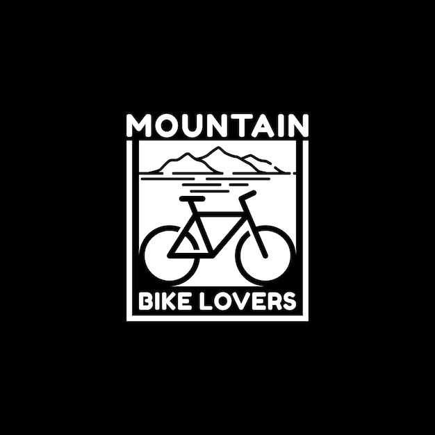 Premium Vector | Simple mountain bike lover logo