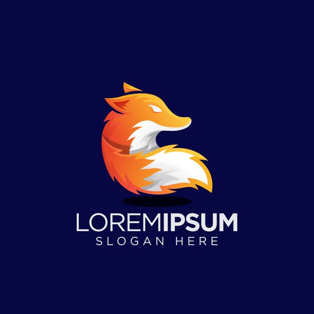 Premium Vector | Simple orange fox logo