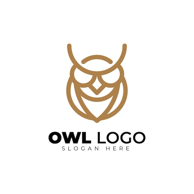 Premium Vector Simple Owl Monoline Geometric Creative Logo Design