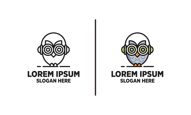 Download Free Simple Owl With Headphone Logo Design Premium Vector Use our free logo maker to create a logo and build your brand. Put your logo on business cards, promotional products, or your website for brand visibility.