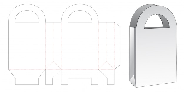 Premium Vector | Simple paper bag die cut template