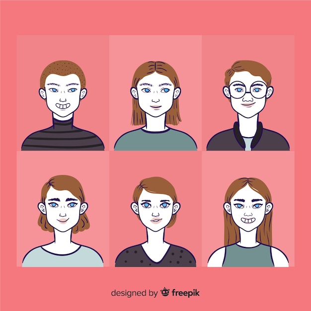 Download Simple people avatar pack | Free Vector