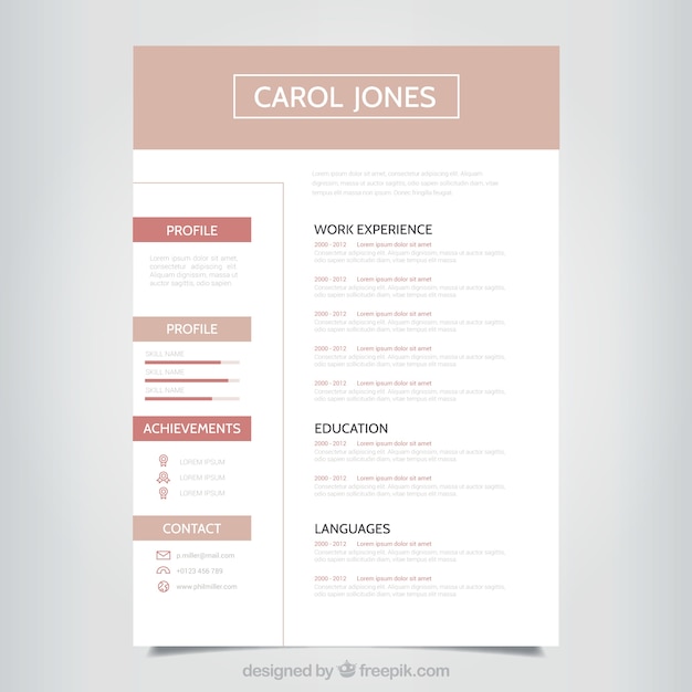simple professional resume template vector