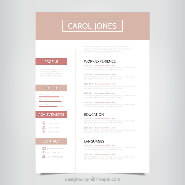 simple professional resume template free