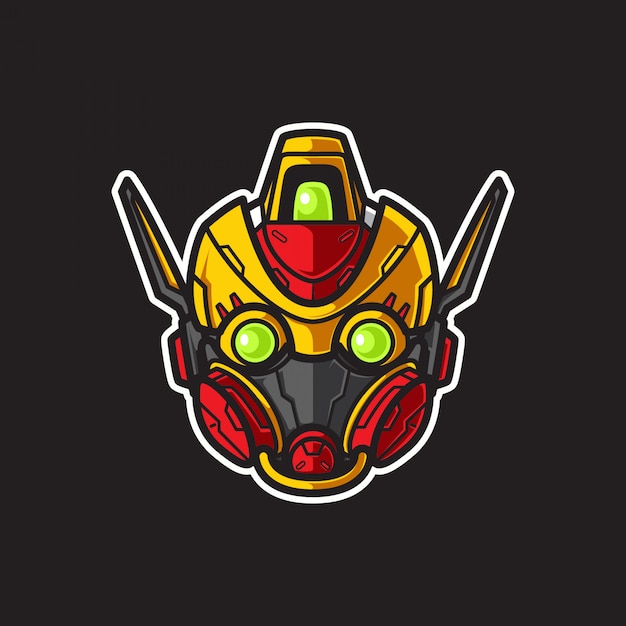 Premium Vector | Simple robot mascot logo