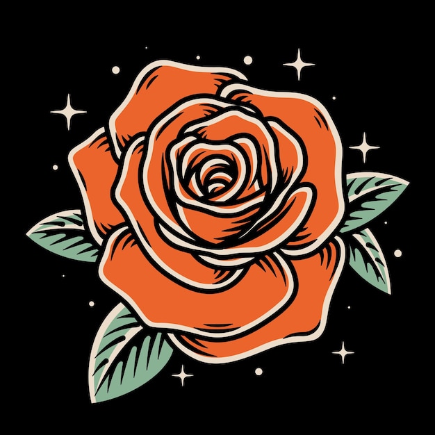 Premium Vector | Simple rose vector illustration on isolated background