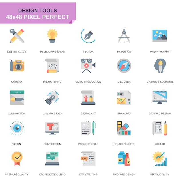 Download Free Simple Set Design Tools Flat Icons Premium Vector Use our free logo maker to create a logo and build your brand. Put your logo on business cards, promotional products, or your website for brand visibility.