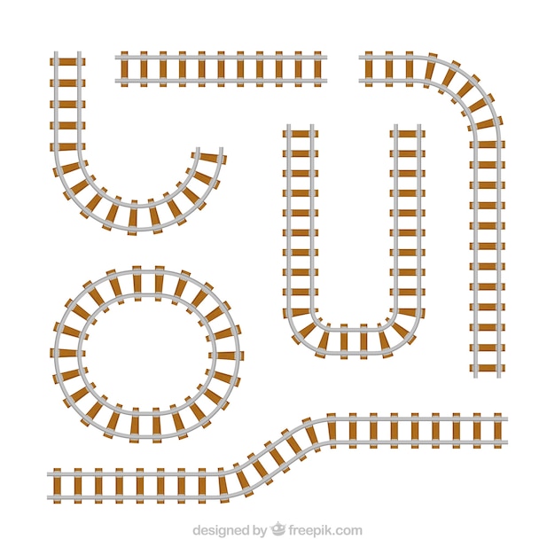 Free Vector | Simple train track collection