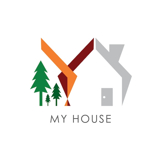 Download Free Simple Vector Logo Design Template Of House And Trees Symbolize A Property Or Housing Business Premium Vector Use our free logo maker to create a logo and build your brand. Put your logo on business cards, promotional products, or your website for brand visibility.