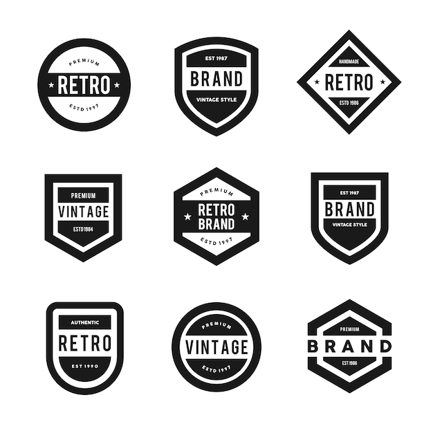 Download Free Simple Vintage Logo Badges Set Premium Vector Use our free logo maker to create a logo and build your brand. Put your logo on business cards, promotional products, or your website for brand visibility.