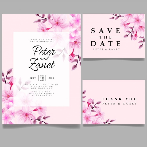Download Simple watercolor wedding event invitation editable ...