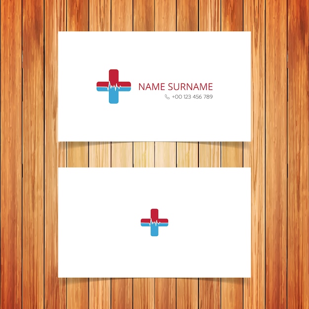Simple white medical business card
